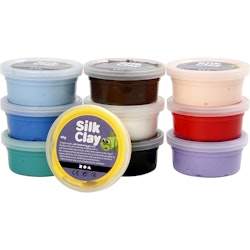 Silk Clay®, Basic 1, mixade färger, 10x40 g/ 1 förp.