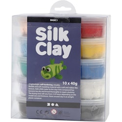 Silk Clay®, Basic 1, mixade färger, 10x40 g/ 1 förp.