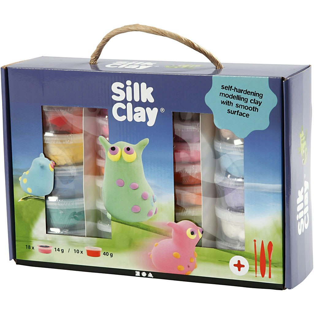 Silk Clay® presentask , mixade färger, 1 set