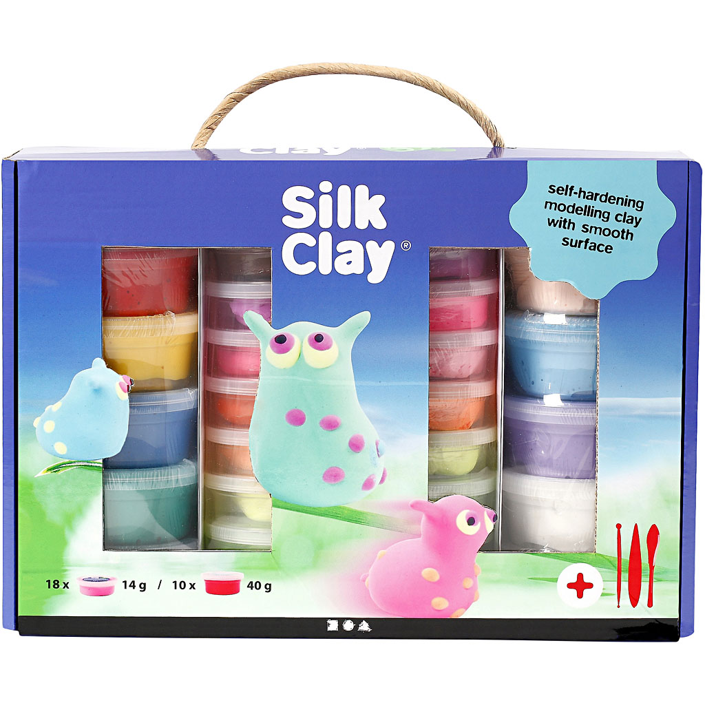 Silk Clay® presentask , mixade färger, 1 set