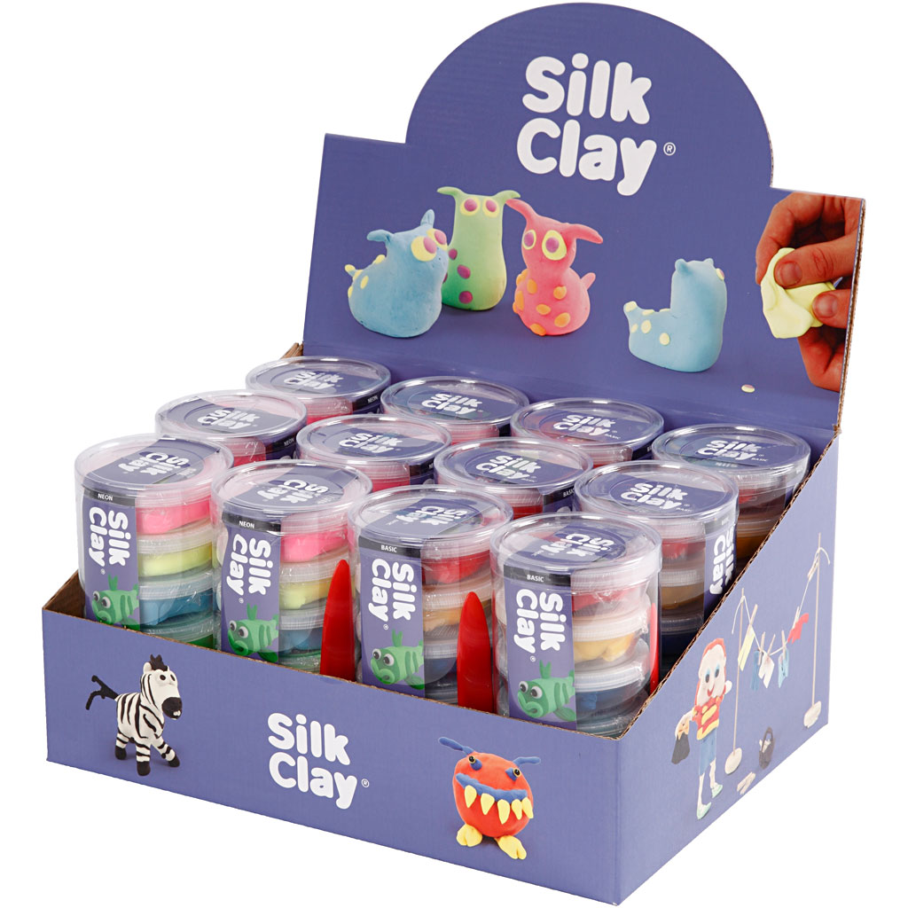 Silk Clay®, neonfärger, standardfärger, 12 set/ 1 förp.