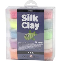 Silk Clay®, Basic 2, mixade färger, 10x40 g/ 1 förp.