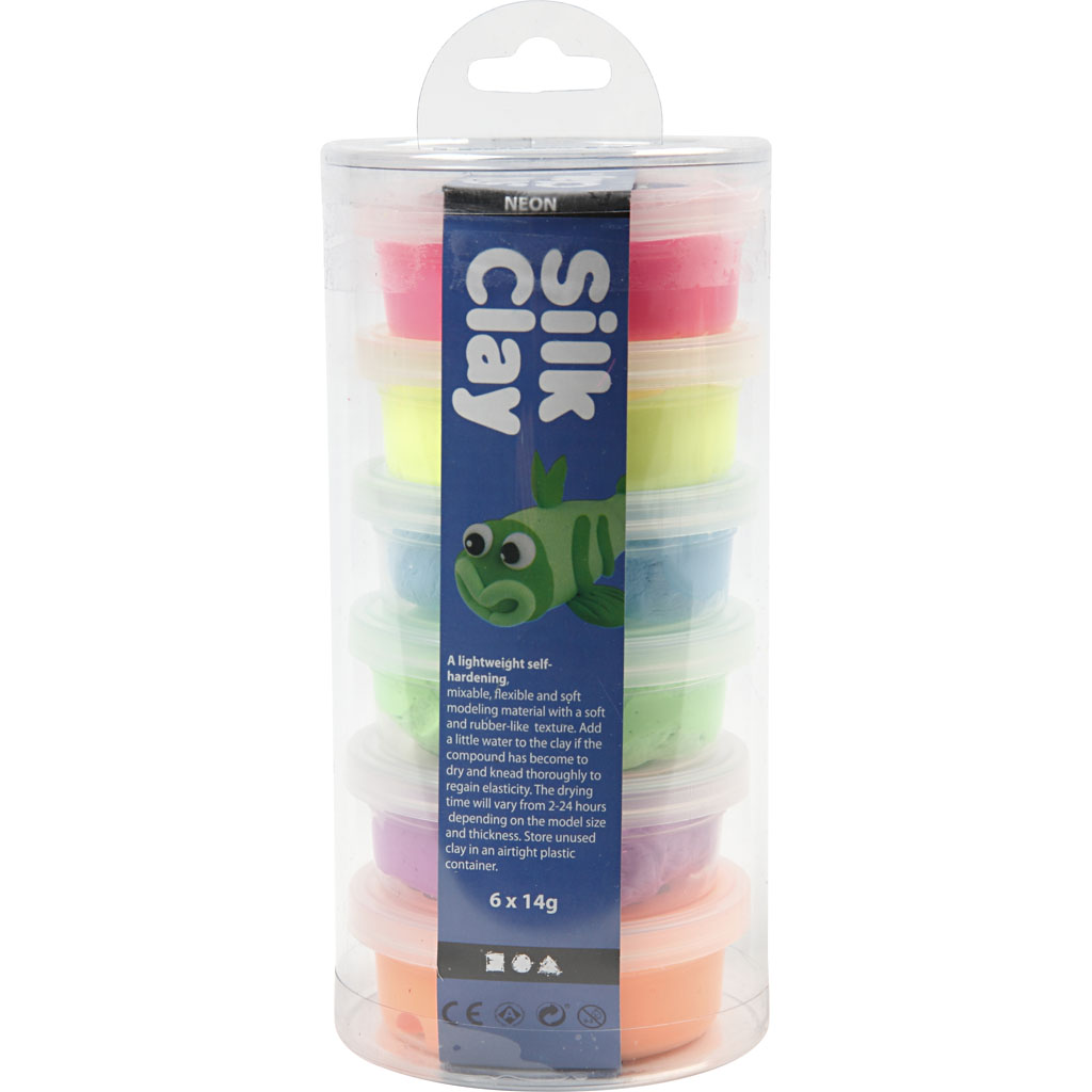 Silk Clay®, neonfärger, 6x14 g/ 1 förp.
