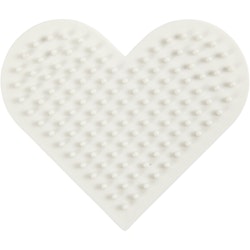 Pärlplatta av BIOplast, liten hjärt, H: 0.5 cm, stl. 7x8,5 cm, 1 st.