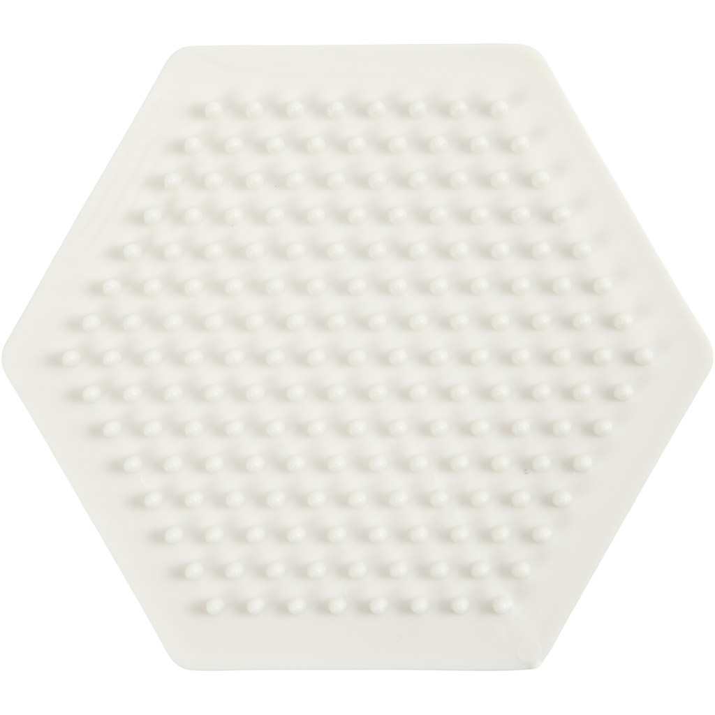 Pärlplatta av BIOplast, sexkantig, H: 0.5 cm, stl. 8,5x8,5 cm, 1 st.