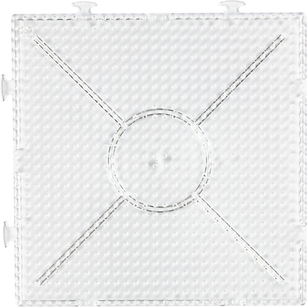Stiftplatta, Stor byggbar kvadrat, stl. 15x15 cm, transparent, 1 st.
