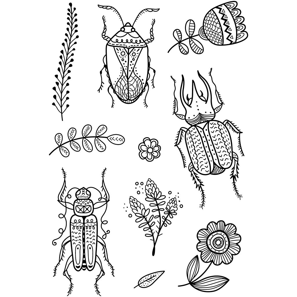 Clear Stamps, insekter, 11x15,5 cm, 1 ark