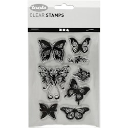 Clear Stamps, fjärilar, 11x15,5 cm, 1 ark