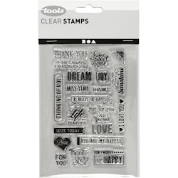 Clear Stamps, engelska ord, 11x15,5 cm, 1 ark