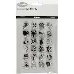 Clear Stamps, små söta hälningar, 11x15,5 cm, 1 ark