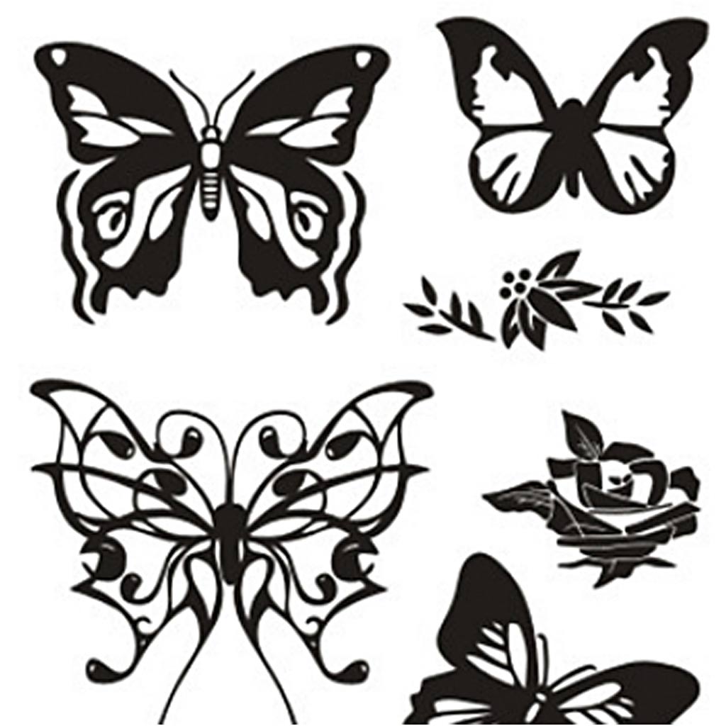Clear Stamps, fjärilar, 11x15,5 cm, 1 ark