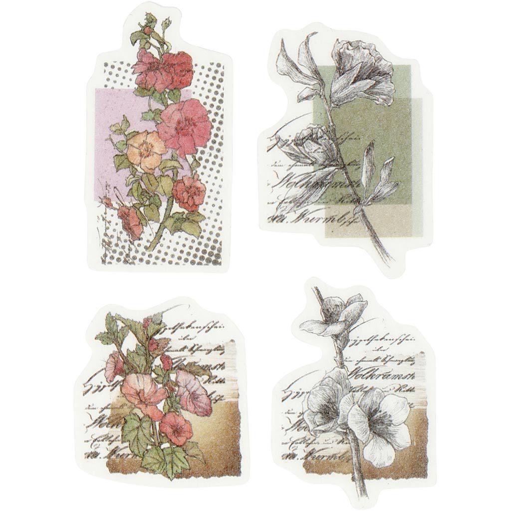 Washi stickers, flora, stl. 30-43 mm, 30 st./ 1 förp.