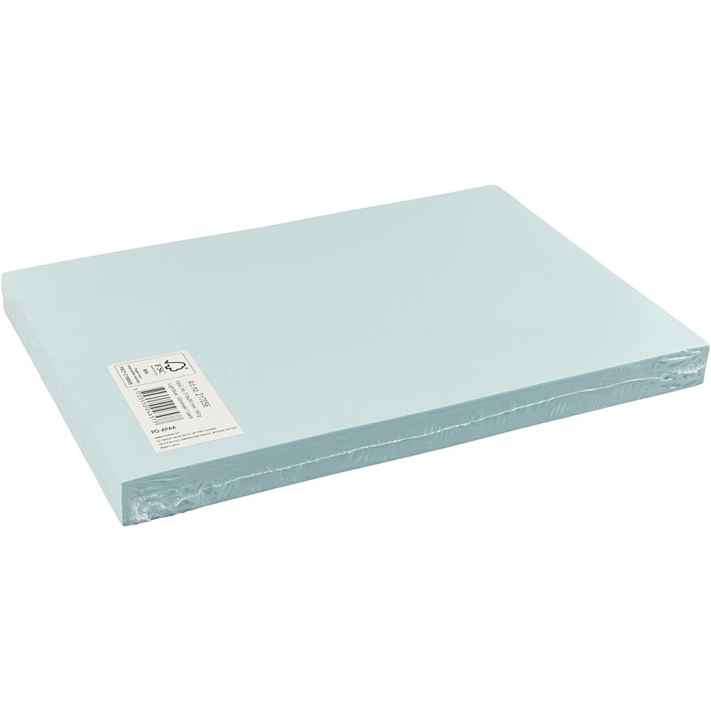Färgad kartong, A4, 210x297 mm, 180 g, himmelsblå, 100 ark/ 1 förp.