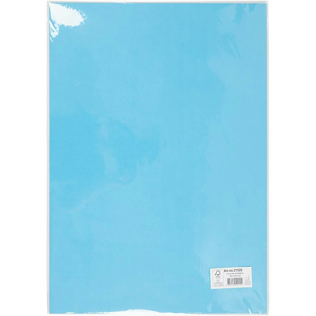 Färgad kartong, A2, 420x600 mm, 180 g, klarblå, 10 ark/ 1 förp.