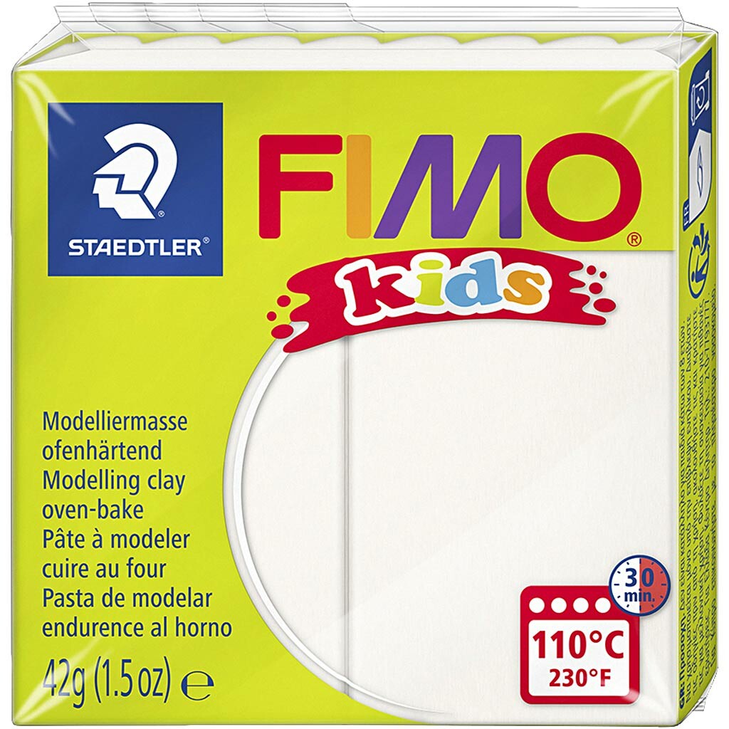 FIMO® Kids Clay, vit, 42 g/ 1 förp.