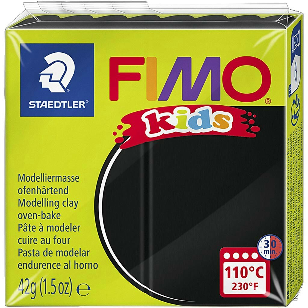 FIMO® Kids Clay, svart, 42 g/ 1 förp.