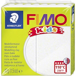 FIMO® Kids Clay, glitter, vit, 42 g/ 1 förp.