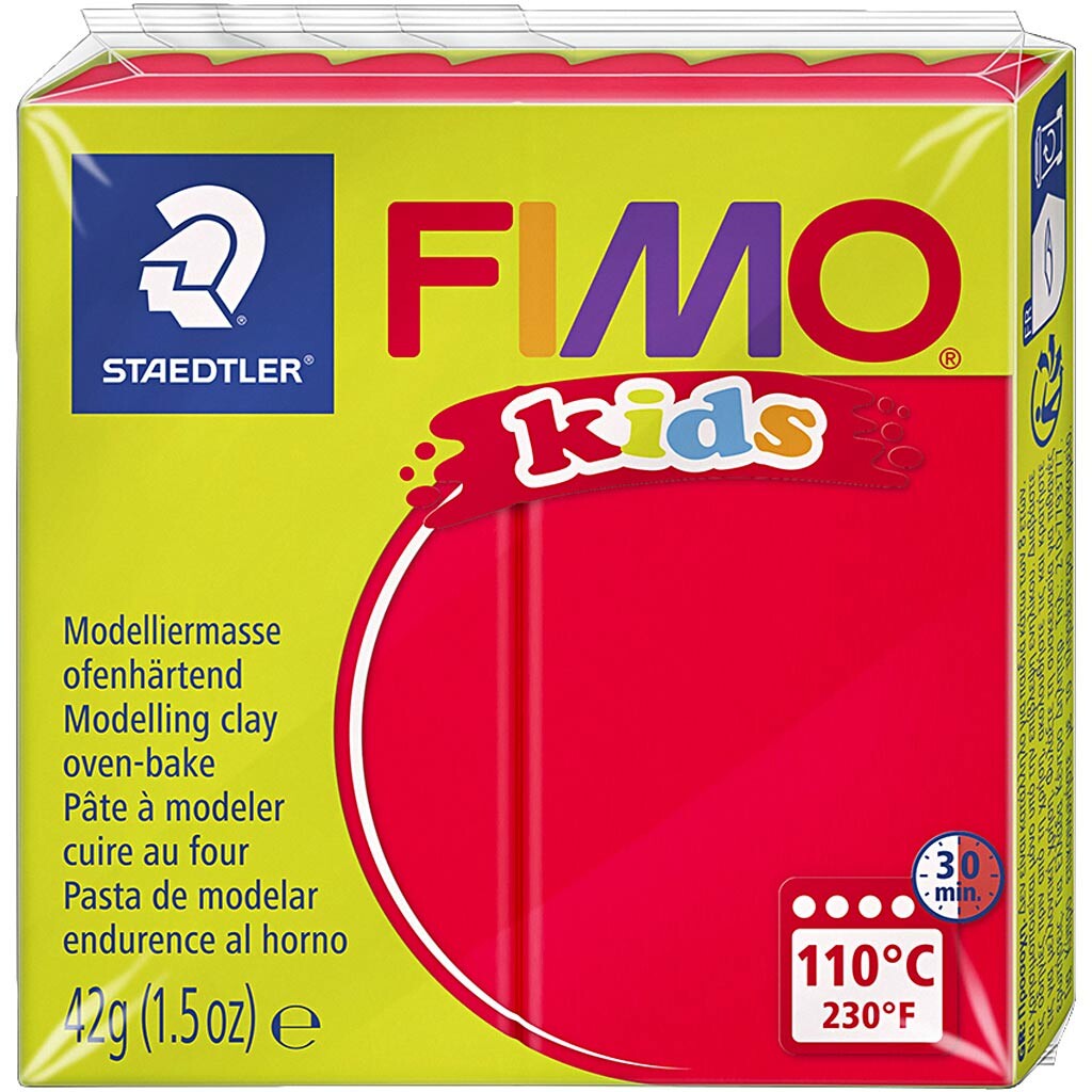 FIMO® Kids Clay, röd, 42 g/ 1 förp.