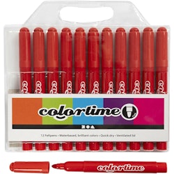 Colortime tuschpennor, spets 5 mm, röd, 12 st./ 1 förp.