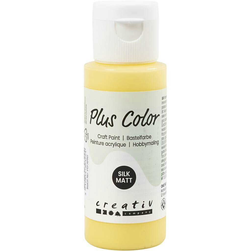 Plus Color hobbyfärg, primrose yellow, 60 ml/ 1 flaska