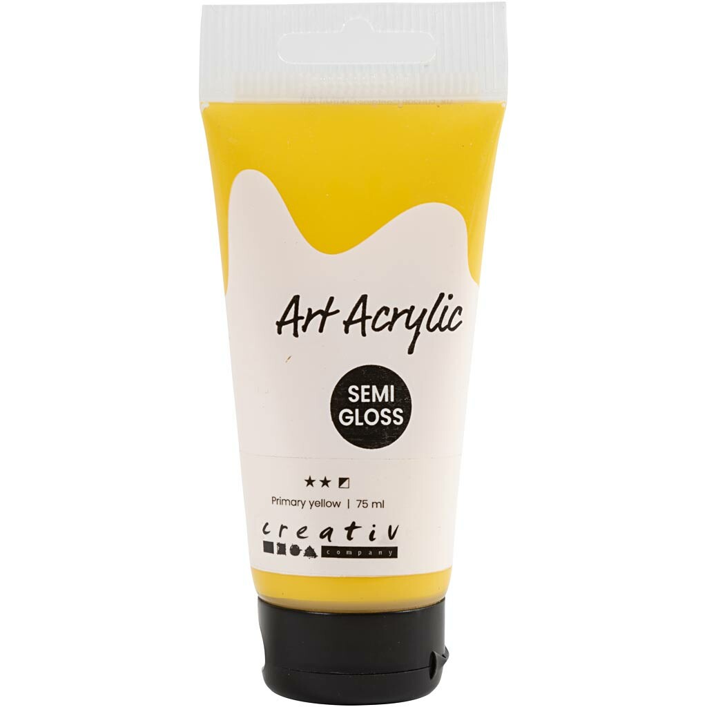 Pigment Art Acrylic, semi opaque, primary yellow, 75 ml/ 1 flaska