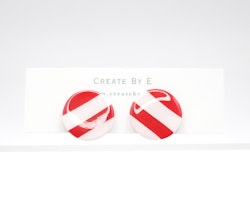 Röd/vita studs gloss