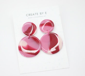 Glossy circle (vinröd/rosa melerad)