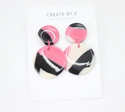 Glossy circle (rosa/svart melerad)