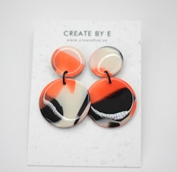 Glossy circle (svart/orange melerad)
