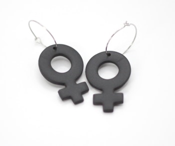 Kvinnosymbol (mellan/mattsvart)
