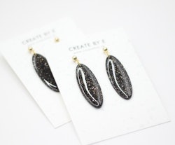 Oval (svartglitter/gloss)