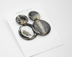 Glossy circle (svart/guldglitter/gloss)