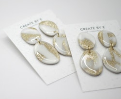Glossy stone (vit/guldglitter)