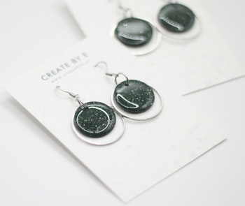 Glossy circle (grön/glitter)