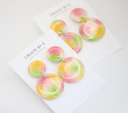 Glossy circle (grön/gul/rosa)