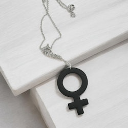 Mattsvart kvinnosymbol (halsband)