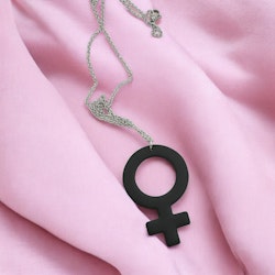 Mattsvart kvinnosymbol (halsband)