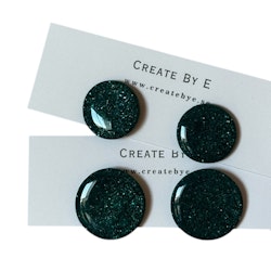 Glossy studs (grön/glitter)