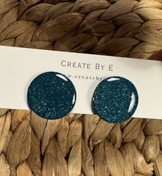 Glossy studs (grön/glitter)