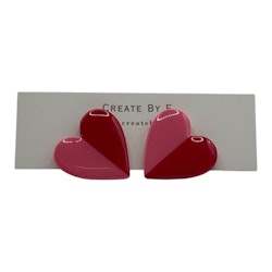 Studs hjärtan (röd/rosa gloss)