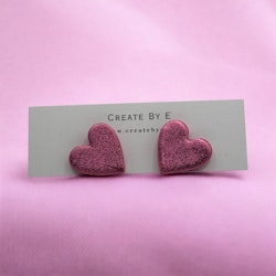 Hjärtstuds (rosa/metallic)