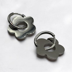 Chunky hoops blommor (silver)