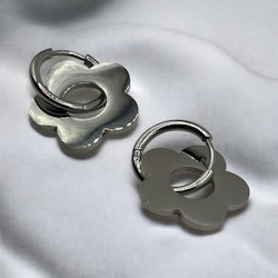 Chunky hoops blommor (silver)