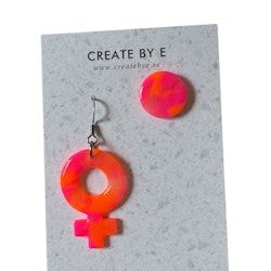 Kvinnosymbol + stud (neon/gloss)