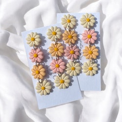 Blommor på rad (rosa/orange)