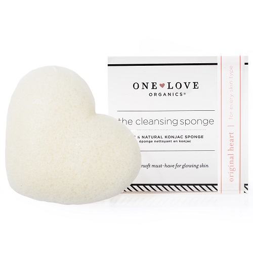 One Love Organics Cleansing Sponge White Heart