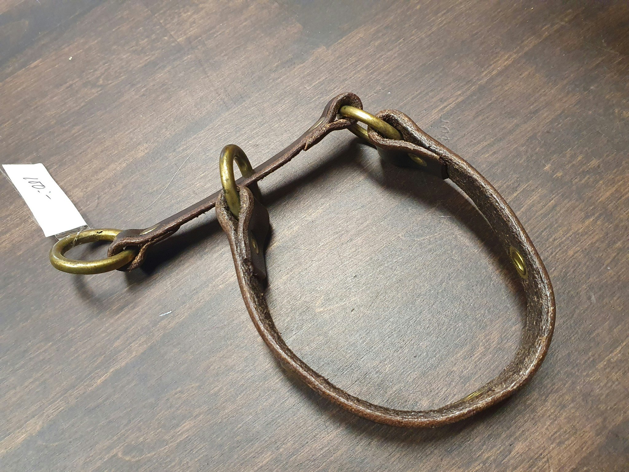 Läderhalsband, halvstryp 30cm