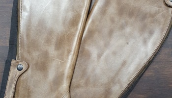 Shortchaps ljusbrunt läder, Längd 48cm XL