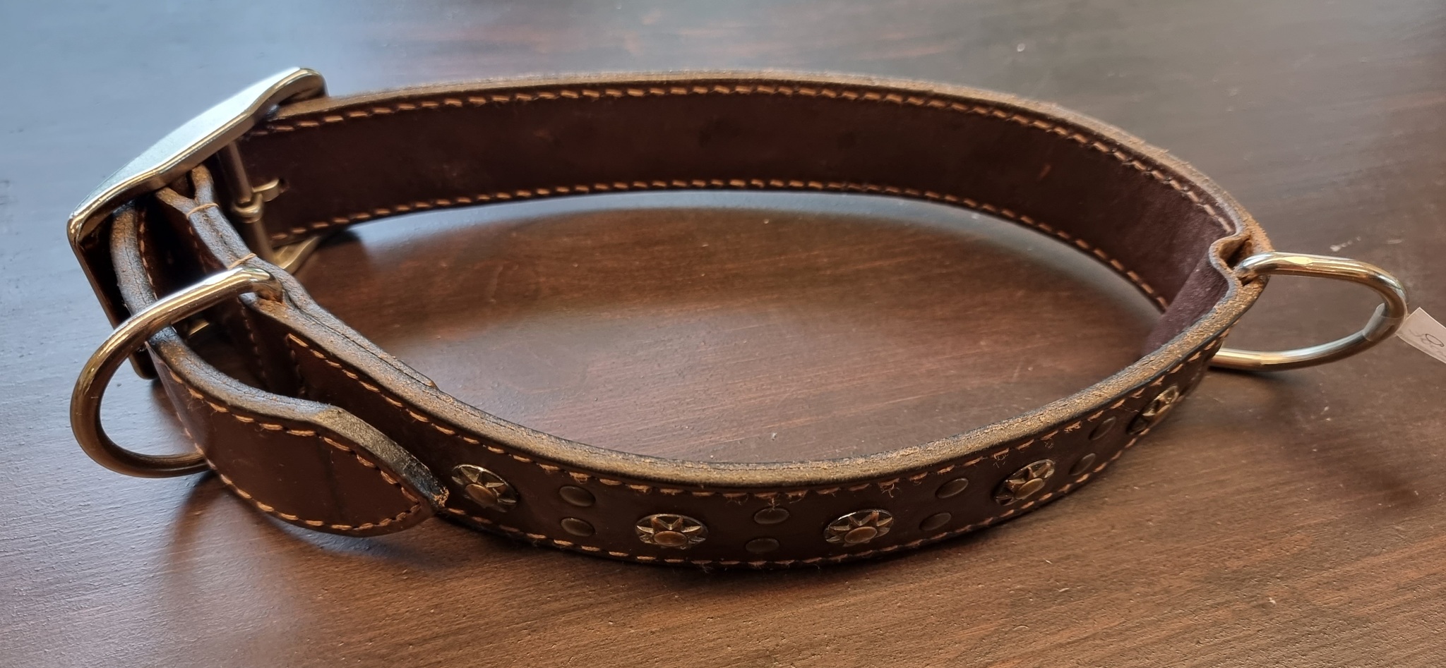 Brunt Läderhalsband, 70 cm