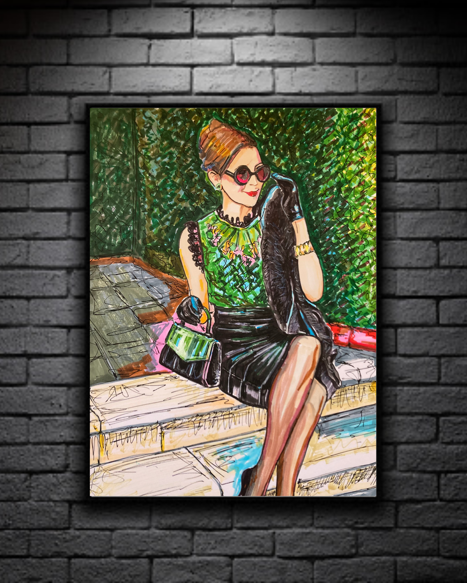 LADY 40x50cm ink